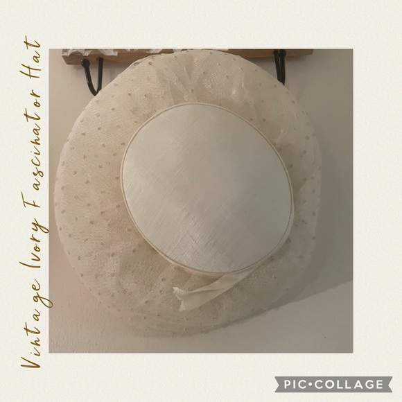 True Vintage Ivory Fascinator Hat 1950s–1960s Sinamay Millinery Base - Picture 4 of 9